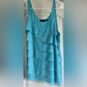 Apt.9 blue ruffle tank size L